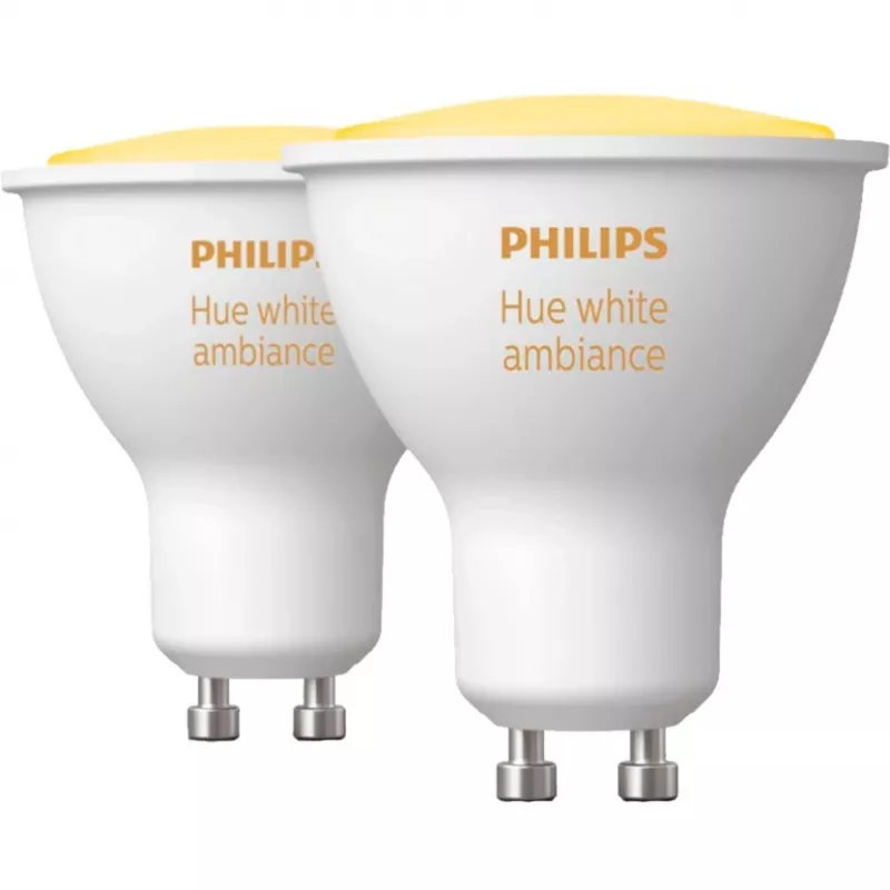 LED-GU10-Lampen-Doppelpack mit Hue Bridge – Philips Hue White Ambiance, ersetzt 35W