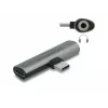DeLOCK 64186 Kabel-Adapter USB Typ-C auf USB Typ-C + 3,5 mm Grau