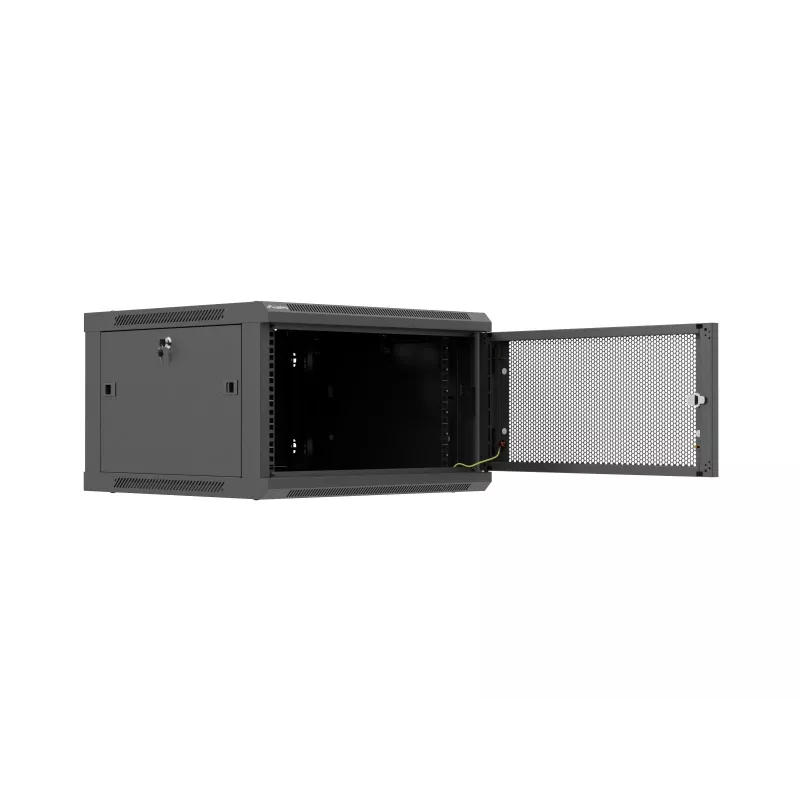 Wandmontierter 19 inch-Schrank 6U 600x600 schwarz