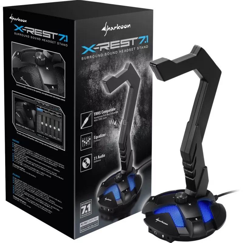 Aktiver Kopfhörerhalter Sharkoon X-Rest 7.1