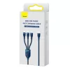 3in1 USB-Kabel Baseus Flash Series 2, USB-C + Micro-USB + Lightning, 100 W, 1,5 m (blau)