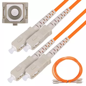 Glasfaserkabel Extralink EX.3692 — FTTH OM2 SC‑SC, 1 m, Vollduplex, rot