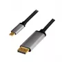 LogiLink CUA0100 Kabeladapter DisplayPort USB 3.2 Gen1 Type-C 1,8m Schwarz Grau