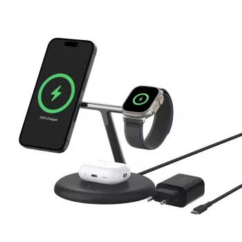 Ladegerät Belkin WIZ023VFBK Indoors USB Kabellos für Kopfhörer Smartphone Smartwatch Schwarz