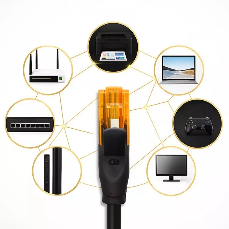 Ethernet Patchkabel QOLTEC UTP Cat6 15 m, 2×RJ45, schwarz