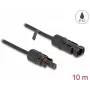 Delock - Stromkabel - MC4 (M) auf MC4 (W) - 600 V - 10 m - Snap-Lock - Schwarz