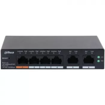 Dahua Technology DH-CS4006-4ET-60 Netzwerk-Switch Managed L2 Gigabit Ethernet (10/100/1000) Power over Ethernet (PoE) Schwarz