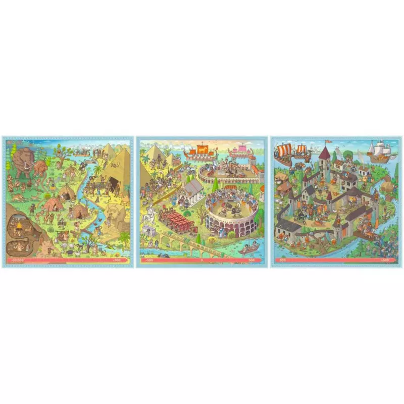 Puzzle UP Geschichte - Steinzeit, Altes Rom, Mittelalter 100, 121 und 144 Teile