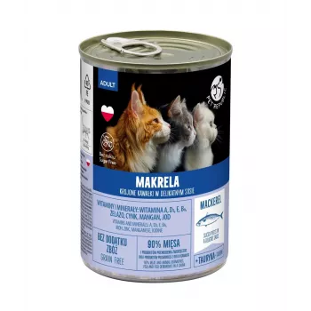 Nassfutter für Katzen PetRepublic Stücke in Sauce mit Makrele 400 g — Katzenfutter in Dosen
