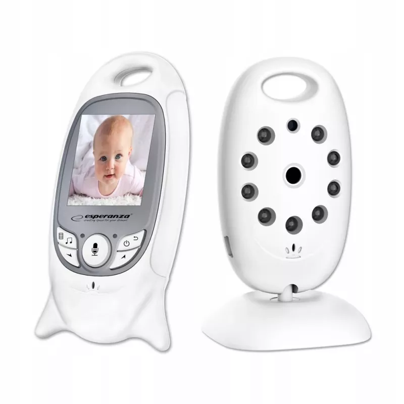 Video-Babyphone ESPERANZA EHM001 – 2-Zoll-LCD, 320×240 Video, Nachtsicht 5 m, Temperatursensor, Reichweite bis 260 m, wiederaufladbarer LiPo 540 mAh