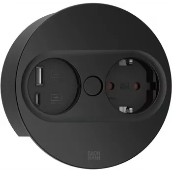 Steckdoseneinheit Typ F + USB A + USB C Bachmann 946.204 Edelstahl