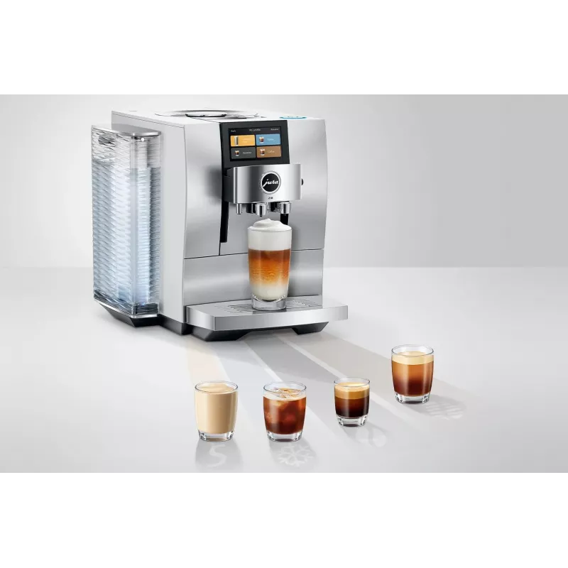 Vollautomatische Espressomaschine JURA Z10 (EB) — 2,4 L Wassertank, integriertes Mahlwerk, 1450 W, Aluminium/Weiß