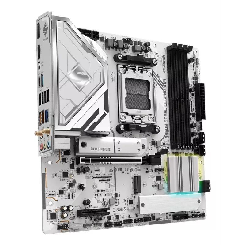 Mainboard ASRock B850M Steel Legend WiFi — AMD B850, Socket AM5, microATX, DDR5, 4 DIMM, Wi‑Fi 7, 2.5Gb LAN