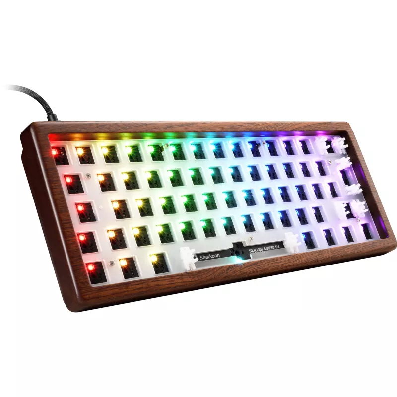 Sharkoon Gaming-Tastatur Skiller SGK50S4 Gen2 Wood Barebone