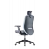 Up Up Athene ergonomischer Bürostuhl Schwarz, Grau + Blauer Stoff