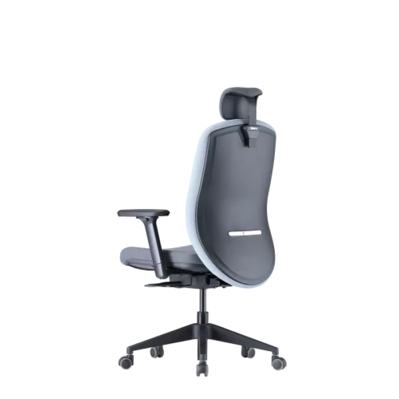 Up Up Athene ergonomischer Bürostuhl Schwarz, Grau + Blauer Stoff