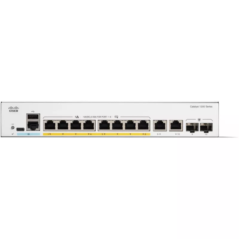 Managed Switch Cisco Catalyst 1200-8P-E-2G 8 Port GE PoE