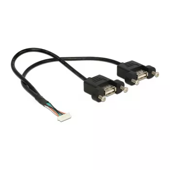 USB-Kabel DeLOCK 84839 USB 2.0 0,25 m 2 x USB A Schwarz