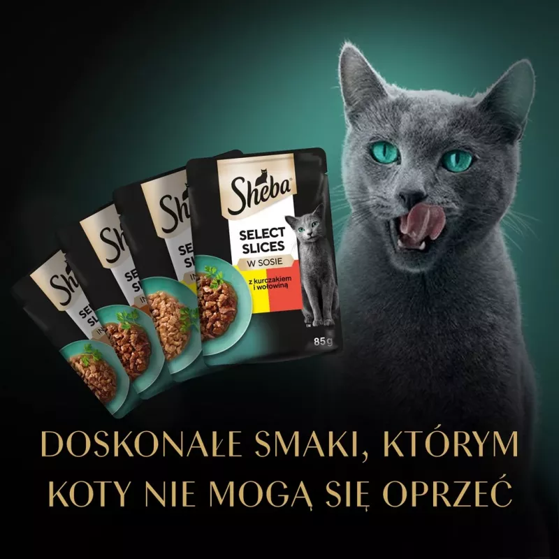 Nassfutter für Katzen Sheba Moist, Beutel 12×85 g (1020 g), Huhn & Lamm, ausgewachsen