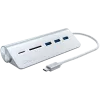 Satechi Type-C Aluminium USB Hub & Card Reader, Silber, ST-TCHCRS