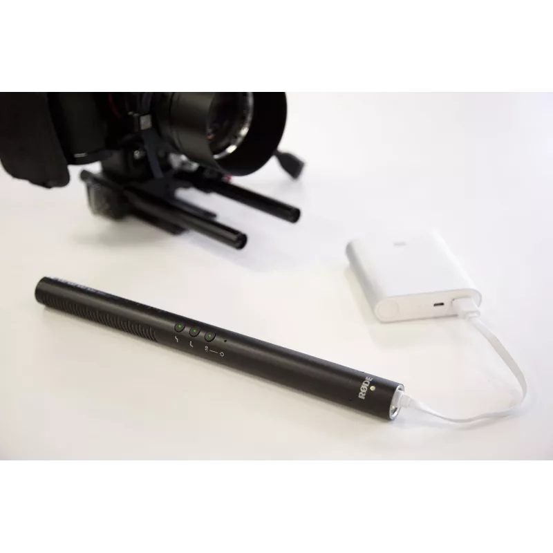 Digitales Richtmikrofon für Kameras RØDE NTG-4+ — Superniere, 20–20000 Hz, -32 dB, 200 Ω, Mini-XLR, batteriebetrieben, 22×278 mm, 176 g, schwarz
