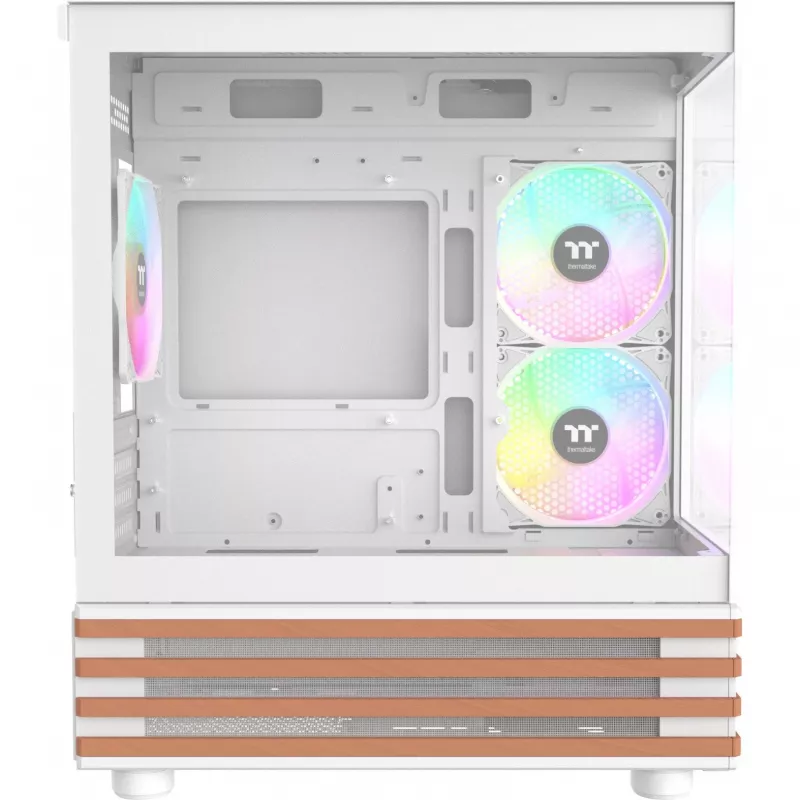 PC Micro Tower Gehäuse THERMALTAKE View 170 WS ARGB Snow — Micro ATX, weiß, 2x120mm Seite, 1x120mm Rückseite, Netzteil unten, unterstützt 2,5 Zoll/3,5 Zoll