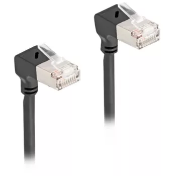 DeLOCK RJ45 Netzwerkkabel Cat.6A S/FTP schlank 90° abwärts 5m Schwarz