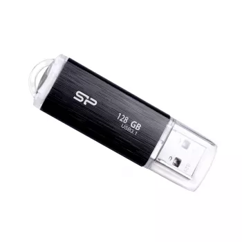 USB-Stick Silicon Power 128 GB USB Type-A 3.2 Gen 1 Blaze B02, Kunststoffkappe, Schlüsselring, Schwarz