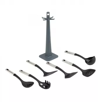 Küchenutensilien-Set JATA HACC4624 7-tlg. Schwarz Edelstahl Hitzebeständig bis 210 °C