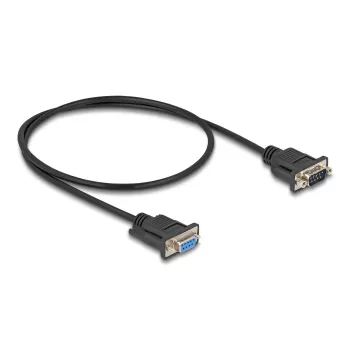 DeLOCK 87819 Serielles Kabel RS-232, D-Sub 9 Stecker auf Buchse, 0,5 m, Schwarz