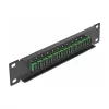 Glasfaser-Patchpanel DeLOCK 10 Zoll 12 Port SC Simplex grün 1U schwarz