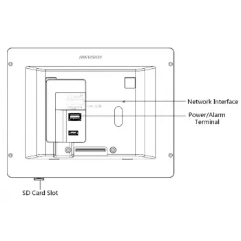 Video-Türsprechanlage Hikvision DS-KH6320-TE1, 7-Zoll kapazitiver Touchscreen, PoE, 1024×600, MicroSD bis zu 32 GB, Ethernet, Linux