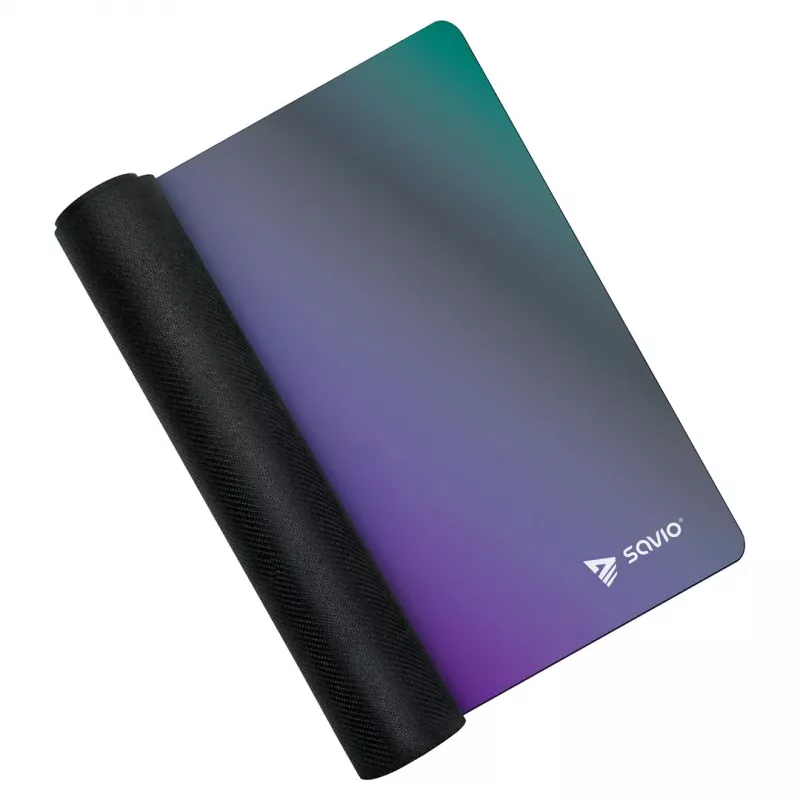 Gaming-Mauspad SAVIO Super Speed L Prism Edition — 700×300×3 mm, lila, genähte Kanten, rutschfeste Unterseite