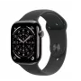 Smartwatch Apple Watch Series 11 GPS + Cellular 42mm Slate Titanium Gehäuse Schwarzes Sportarmband M/L