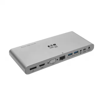 Eaton Tripp Lite USB-C Dock, Triple Display - 4K HDMI/DisplayPort, VGA, USB 3.2 Gen 1, USB-A/USB-C Hub, GbE, 100W PD Charging, International Power Cables - Dockingstation - USB-C