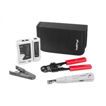 LANBERG Netzwerk-Werkzeugset Tester Abisolierer Crimpzange NT-0301 – RJ-12-Stecker-Unterstützung