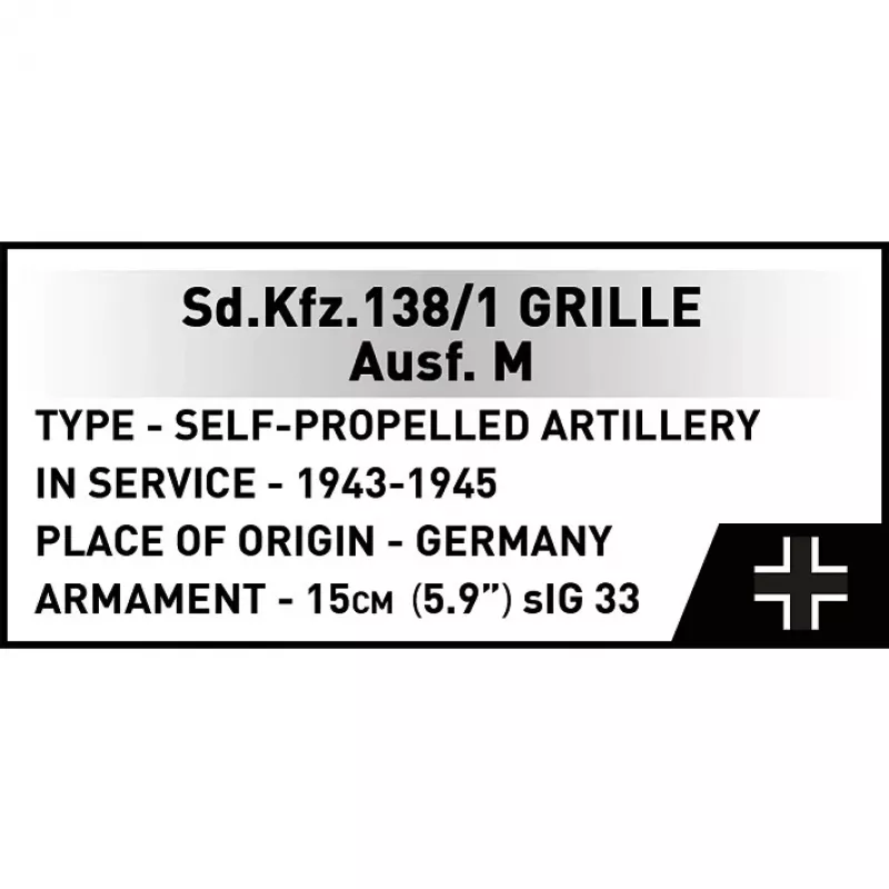 Konstruktionsmodellbausatz Cobi SD.KFZ.138/1 Grille, 720 Teile, Ausstellungsmodell