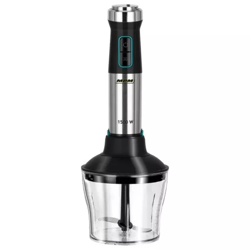 Stabmixer MPM MBL-42M — 1500 W, Edelstahlgehäuse, variable Geschwindigkeit, Turbo, Zubehör