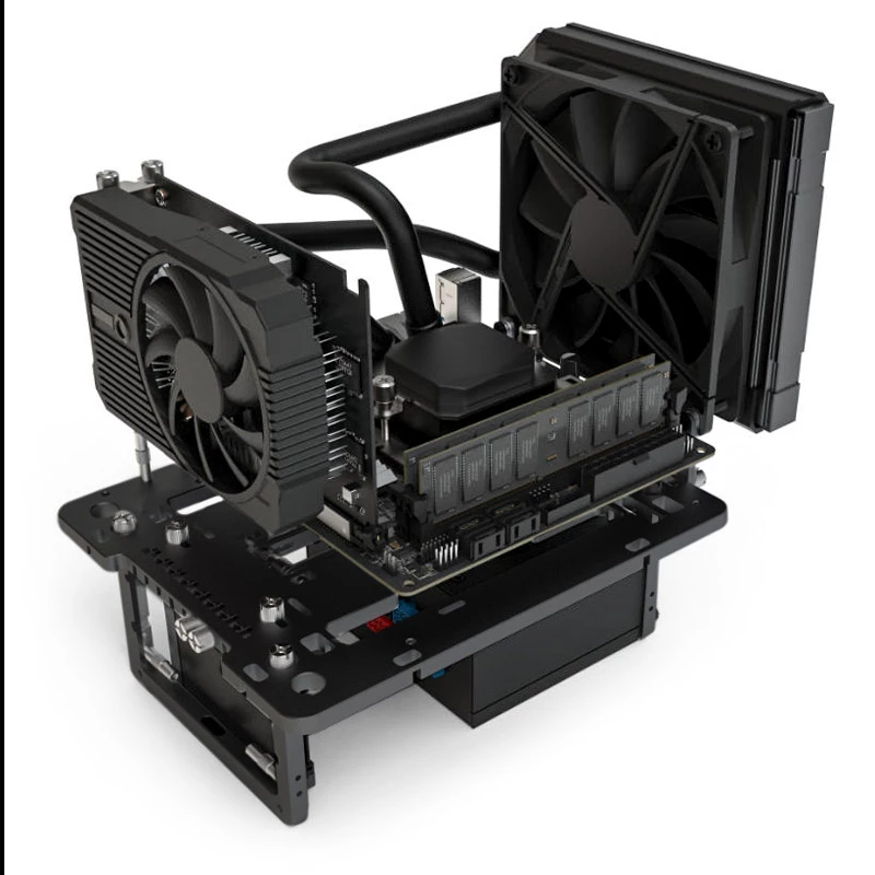 Streacom Benchtable BC1 Mini V2 schwarz – kompakter, passiv gekühlter Open-Frame-Chassis