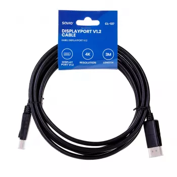 Savio CL-137 DisplayPort-Kabel 3 m Schwarz