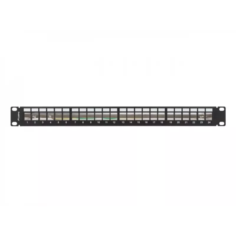 Patchpanel leer 24 Ports 1U 19 Zoll FTP für Keystone-Module schwarz