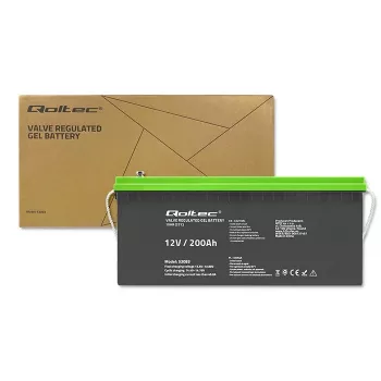 Qoltec Batterie Gel | 12V | 200Ah | GEL | 59,5 kg