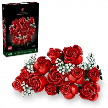 LEGO Icons Blumenstrauß aus Rosen Künstliche Blumen Set für Erwachsene Botanische Sammlung Wohnaccessoires Valentinstag Geschenk für Frauen