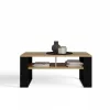 top e shop STOLIK KAWOWY ŁAWA MODERN 2P schlank Dąb Artisan schwarze Lamellen