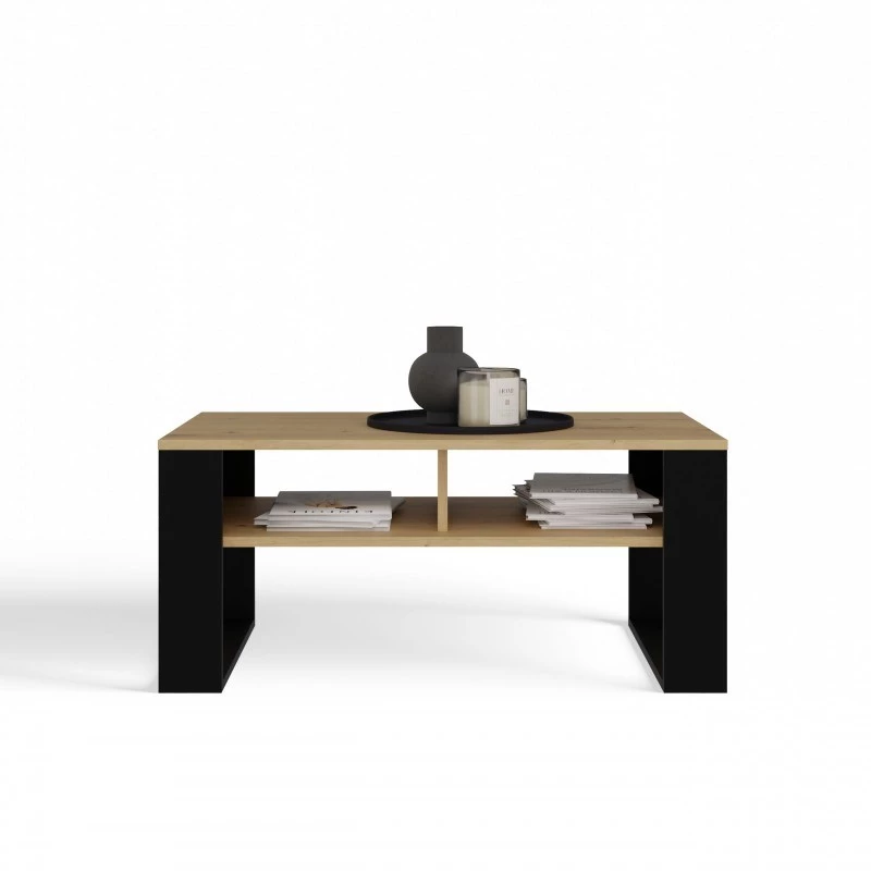 top e shop STOLIK KAWOWY ŁAWA MODERN 2P schlank Dąb Artisan schwarze Lamellen