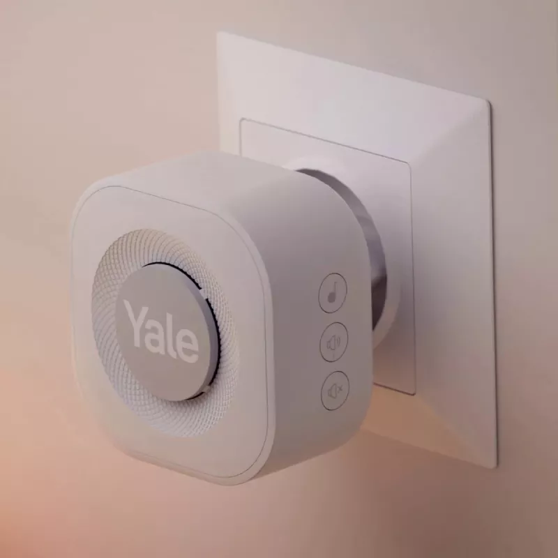 Yale Türklingel-Gong Grau, Weiß