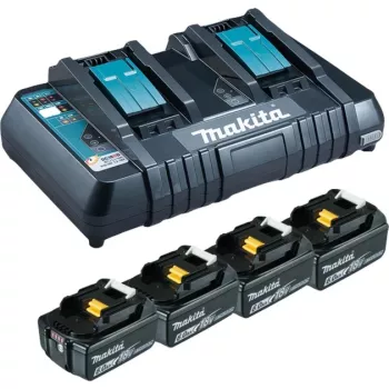 Makita DC18RD - Ladegerät + Akku 4 x - Li-Ion - 6 Ah - 108 Wh - 2 x Akkuladung (199485-6)