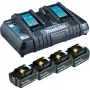 Makita DC18RD - Ladegerät + Akku 4 x - Li-Ion - 6 Ah - 108 Wh - 2 x Akkuladung (199485-6)