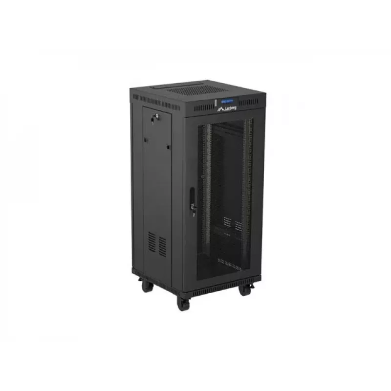 Rack-Schrank LANBERG FF01-6624-23BL 24U freistehend 19 Zoll 600×600 mm IP20 schwarz