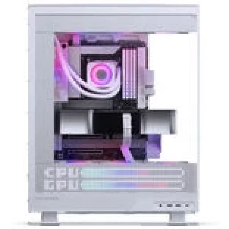 PHANTEKS Evolv X2 Matrix PC-Gehäuse, Midi-Tower, E-ATX, gehärtetes Glas, Matrix LED – Weiß